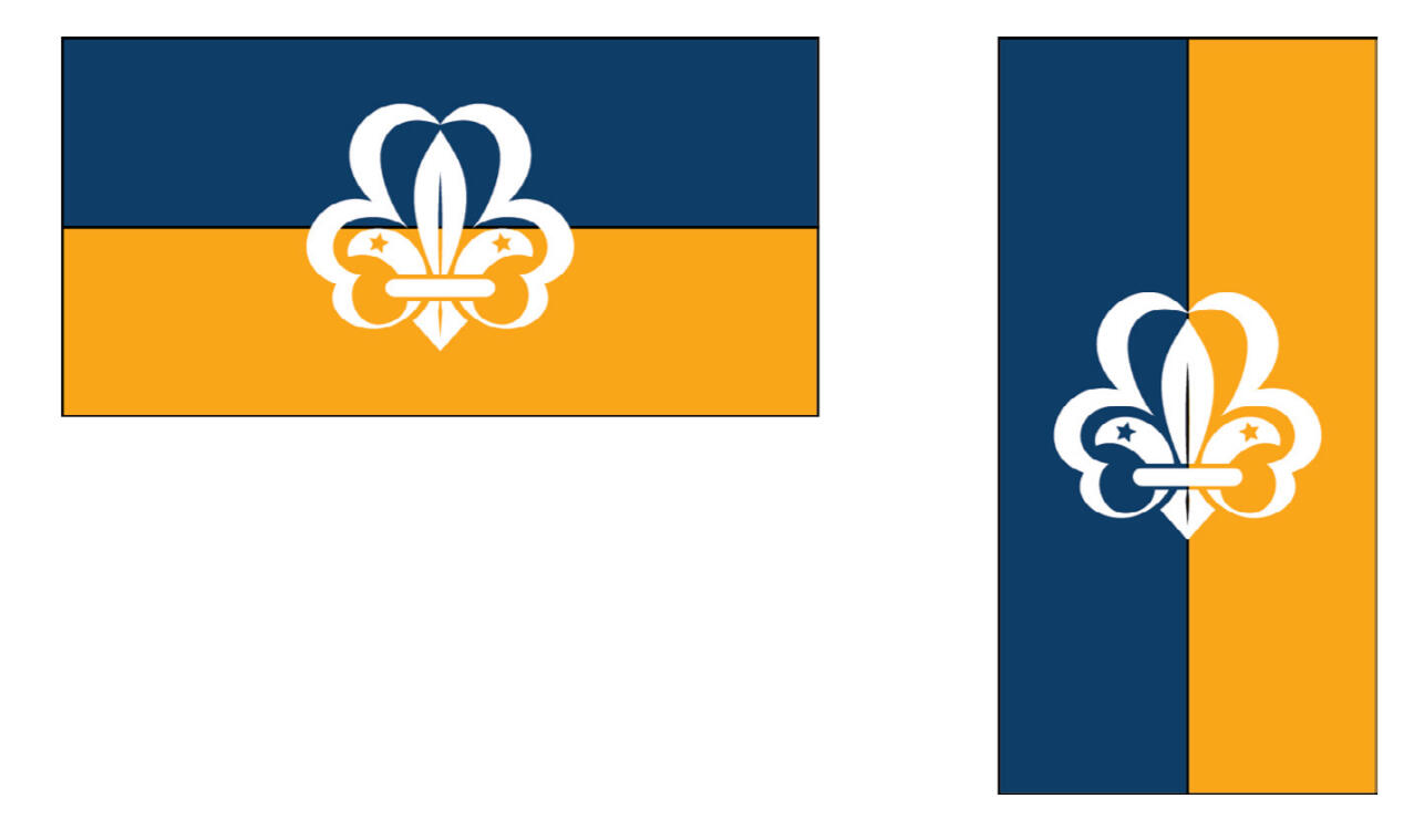 Ležeča in pokončna skavtska zastava ZSKSS